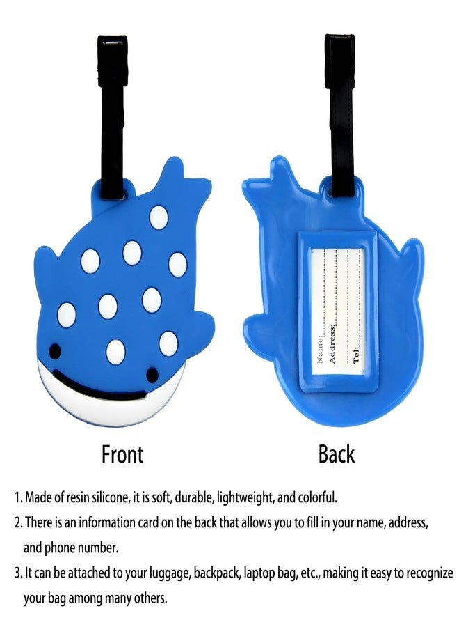 ANINIUCN Luggage Tag - Cute Silicone Animal ID Bag Tag for Suitcases, Backpacks, Travel Accessories - Cartoon Travel Tag for Airplane, Cruise, Vacation (Whale Shark) - Image 3